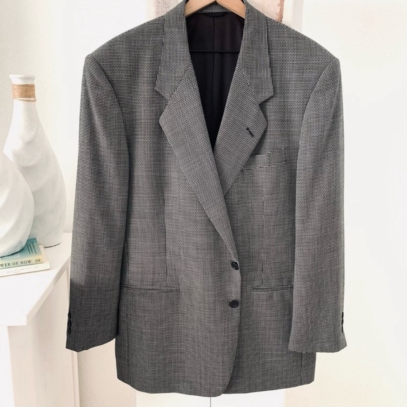Riserva Luciano Franzoni Italy Wool Herringbone Notch Lapel Blazer Size 42R - Picture 16 of 16